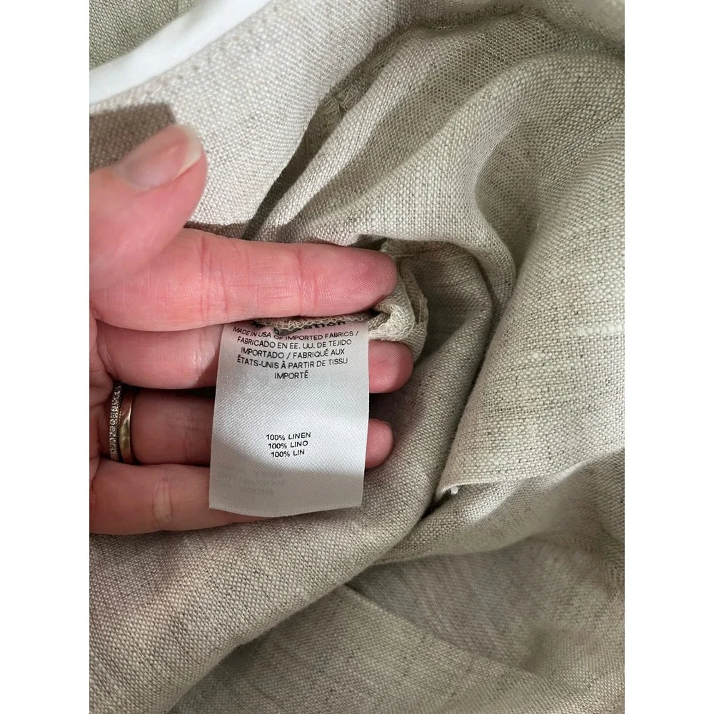 REFORMATION Stevie High Rise Foldover Wide Leg Linen Pant in Oatmeal